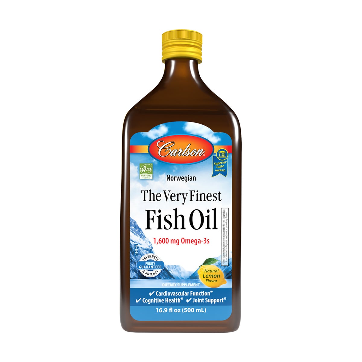 Риб'ячий жир Carlson Labs The Very Finest Fish Oil Omega-3s Олія печінки норвезької тріски, без смаку, 1600 мг, 500 мл